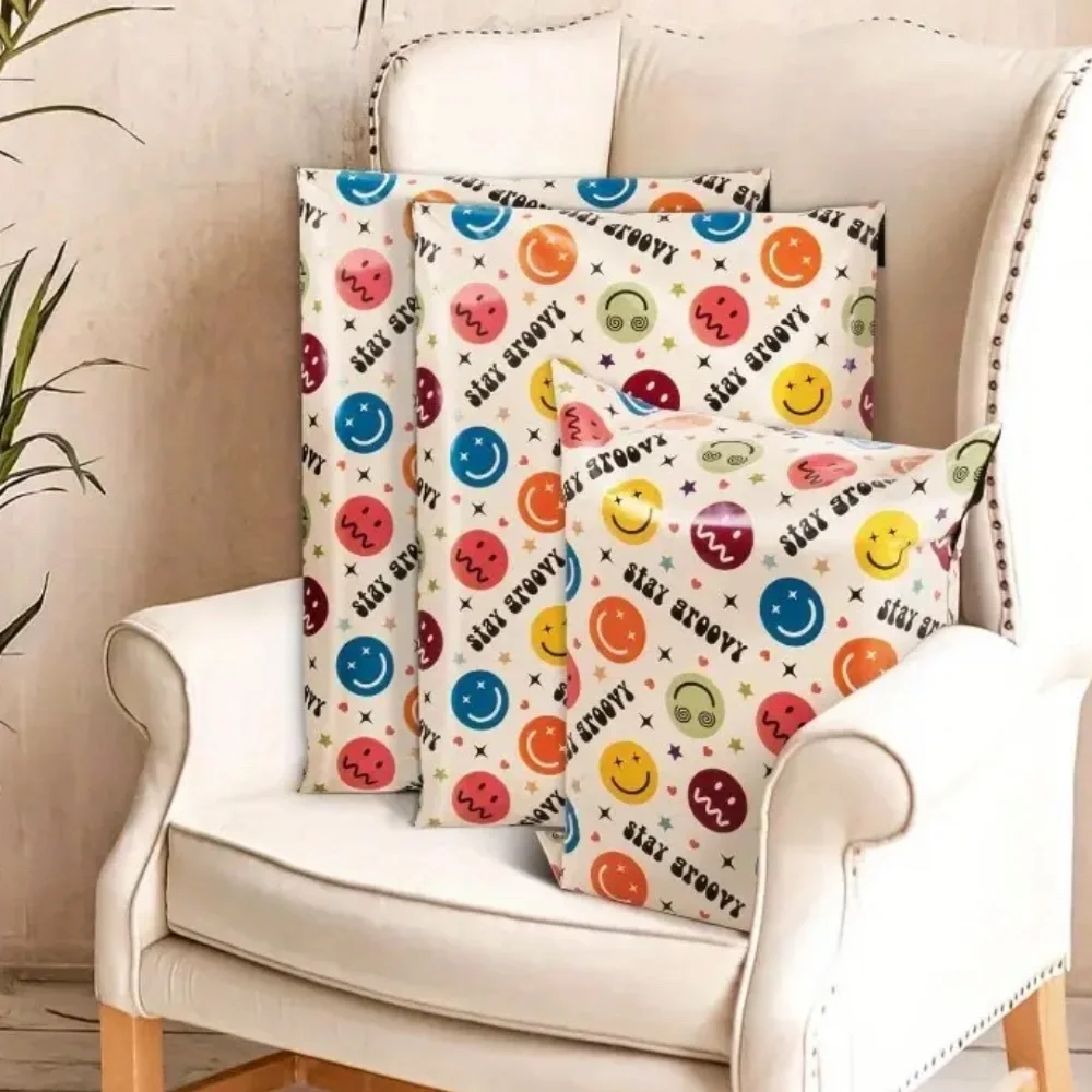 10 Pc Smiley face poly mailers NWT 10x13 shipping groovy hippy stay groovy
